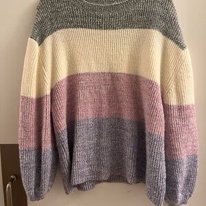 Entro Multicolor Striped Knit Sweater